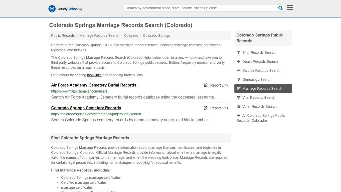 Marriage Records Search - Colorado Springs, CO (Marriage ...
